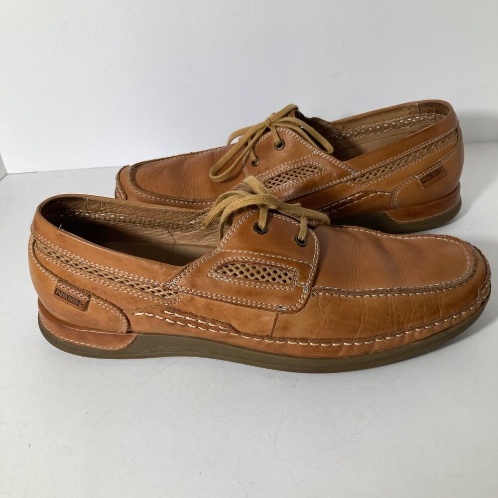 Mens Pikolinos Secolino Leather Lace Up Boat Shoe Brown 45/ US 11.5 or 12 Made I